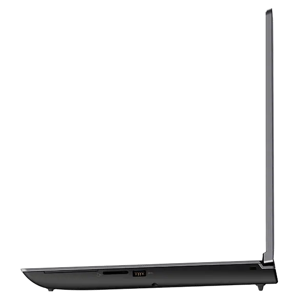 Front-facing view of ThinkPad P16 mobile workstation, closed, showing edges of top and rear covers