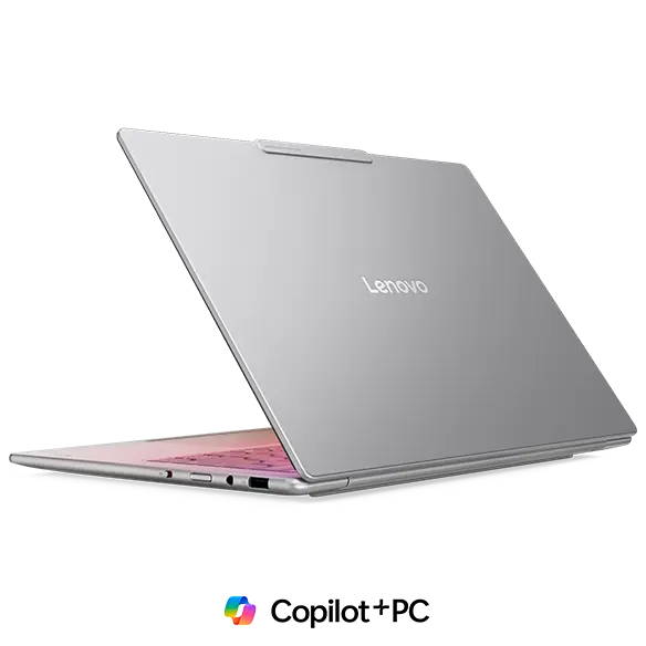 Lenovo Yoga Slim 7i Gen 10 Aura Edition orientado hacia atrás a la izquierda