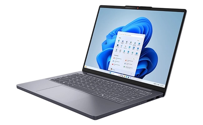 Lenovo IdeaPad Slim 3i Gen 10 的前視圖，面向左側