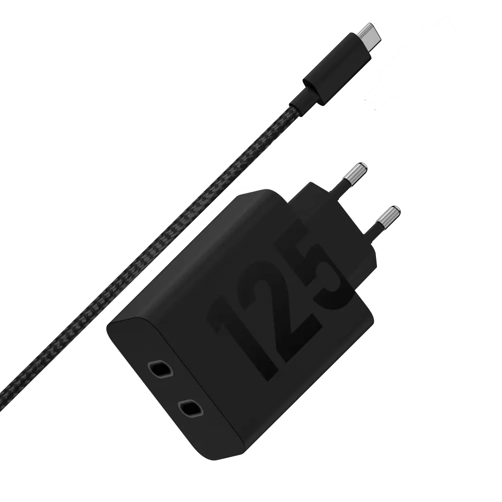 Lenovo 125W dual port USB-C Wall Charger (EU) for Motorola smartphones