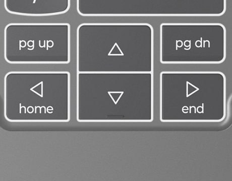 מחשב נייד IdeaPad Pro 5 16AKP10 83JN001MIV מבית Lenovo Lenovo IdeaPad Pro 5 Gen 10 (16” AMD) laptop, focusing its full-sized directional arrow keys to enjoy seamless navigation & functionality.