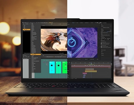 El portátil Lenovo ThinkPad P16s de 4ª generación (16" AMD) permite ejecutar varias aplicaciones simultáneamente, por lo que resulta ideal para artistas y profesionales de estudio remotos.