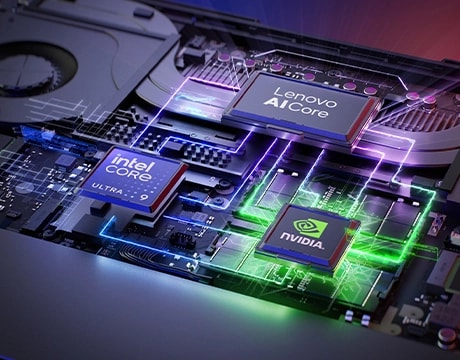 Highlights Legion Pro 5i Gen 10’s rear cooling vents and iconic Legion branding.