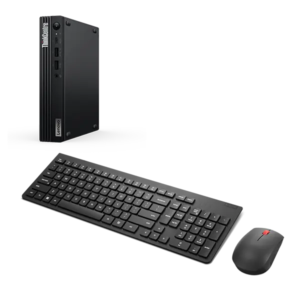 Lenovo ThinkCentre M70q G5 (i5-14500T 16G 512G W11Pro) + Wirless Keyboard and Mouse Processador Intel® Core™ i5-14500T vPro® de 14ª geração (núcleos de eficiência de até 3,40 GHz núcleos de desempenho de até 4,80 GHz)/Windows 11 Pro/512 GB SSD  TLC Opal