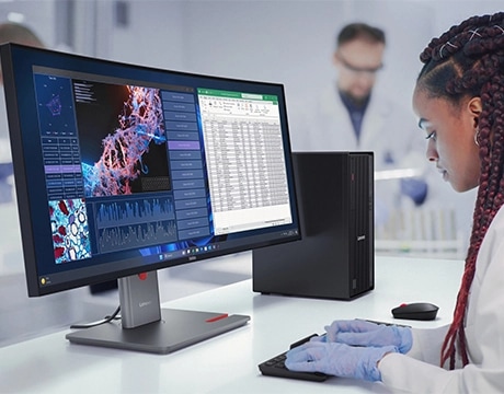 Reliable performance and up to 128GB memory support intensive academic workloads on the Lenovo ThinkCentre M90t Gen 6 tower desktop and comes with optional keyboard and mouse.