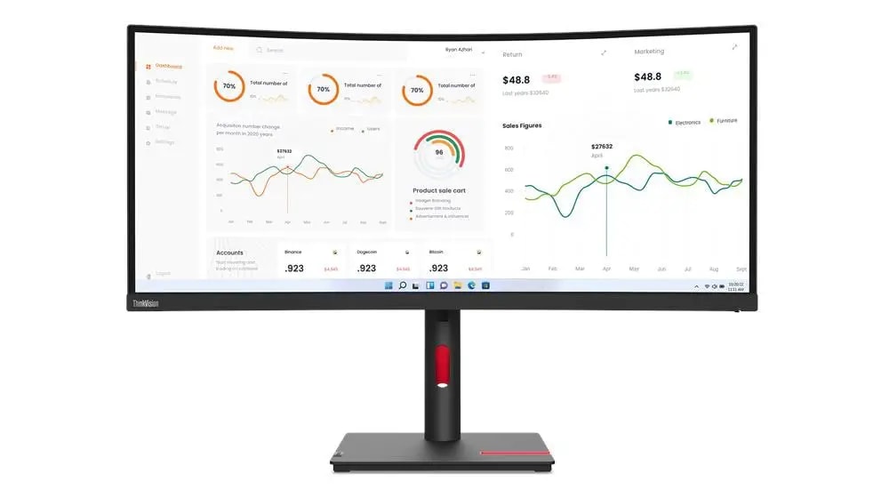 Monitor ThinkVision T34w-30 de 34"