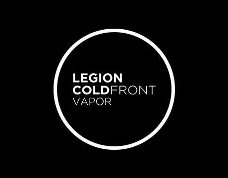 Circular logo reading โLegion Coldfront Vapor.โ