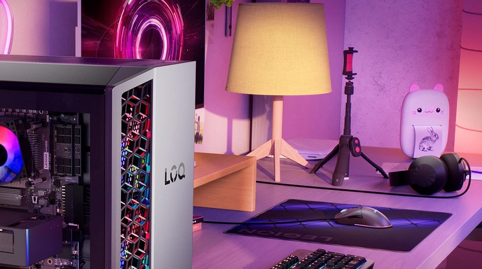 Engineered to fit in the LOQ ecosystem, the Lenovo LOQ Tower 26ADR10 ensures a unique setup. מחשב נייח LOQ Tower&nbsp;26ADR10 91DF002QYS מבית Lenovo