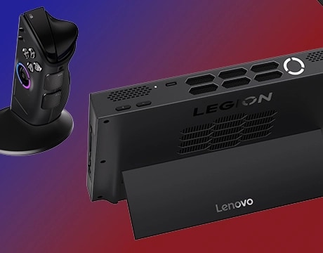 Back view of the Lenovo Legion Go Gen 2 (8.8”) with a controller in the background. מחשב גיימינג נייד Legion Go Gen 2 8AHP2 83N1000YIV מבית Lenovo