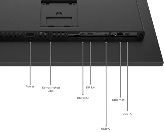 Монитор 27' Lenovo T27UD-40 IPS 3840x2160, 60 Гц, 4 мс, 16:9, 350 кд/м², HDMI 2.1, DP 1.4, USB-C (100 Вт), USB Hub (3x USB 3.2, 1x USB-C), RJ-45, черный, фото9