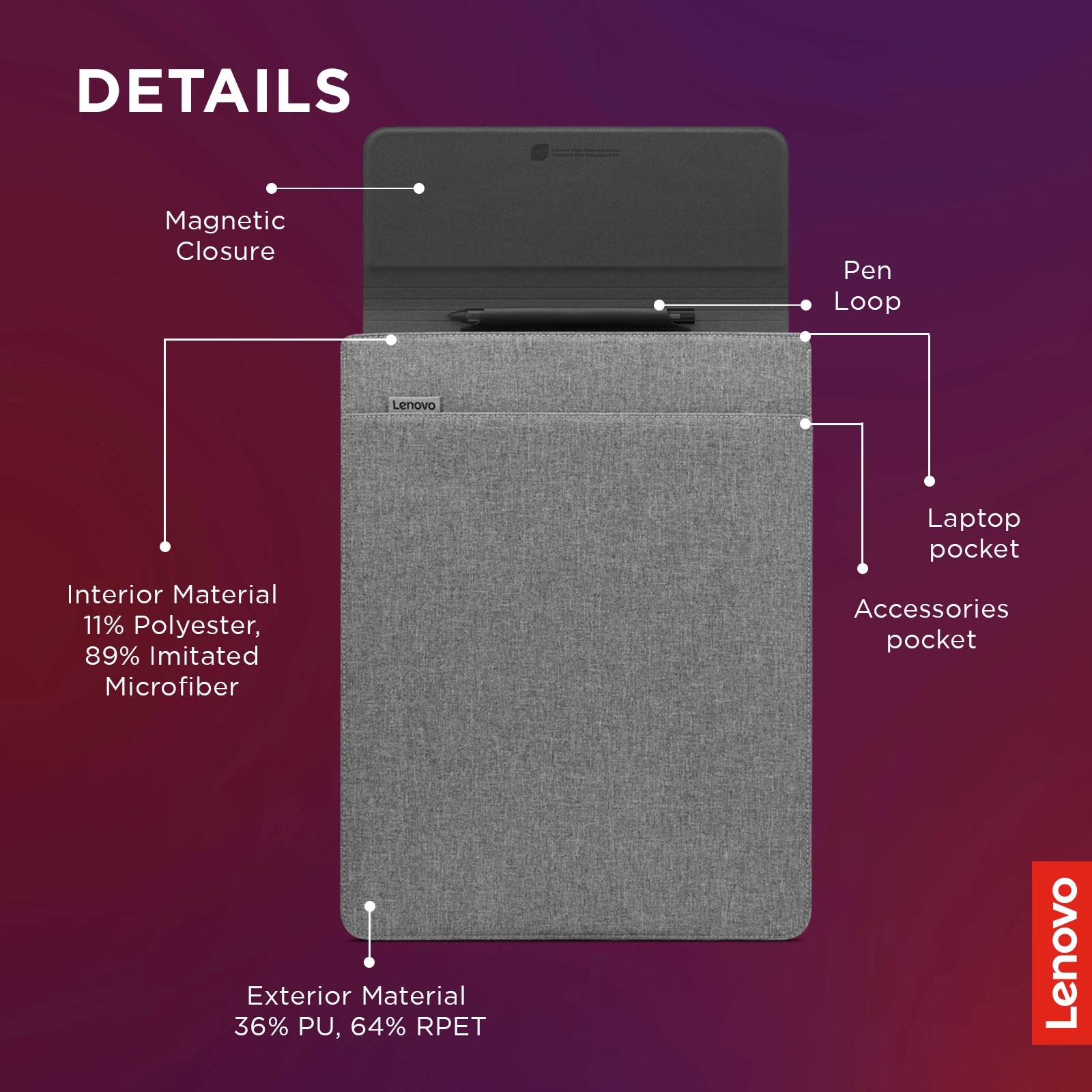 Lenovo Yoga 16-inch Sleeve Grey | GX41K68627 | GX41K68627 | Lenovo US