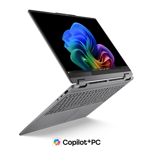 Le Yoga 7i 2-en-1 Gen 10 (16 Intel) ouvert à 240 degrés, montrant l’écran et le clavier.