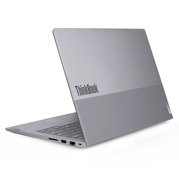 The dual-toned Arctic Grey finish adds style to the Lenovo ThinkBook 14 Gen 9 laptop. 