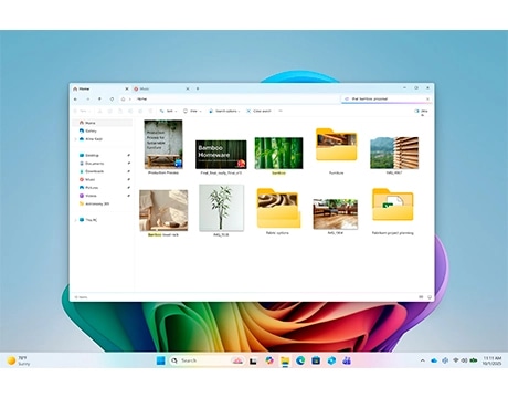A series of images and folders in a window, illustrating advanced search features. מחשב נייד IdeaPad Slim 5 16AHP11 83S40013IV מבית Lenovo
