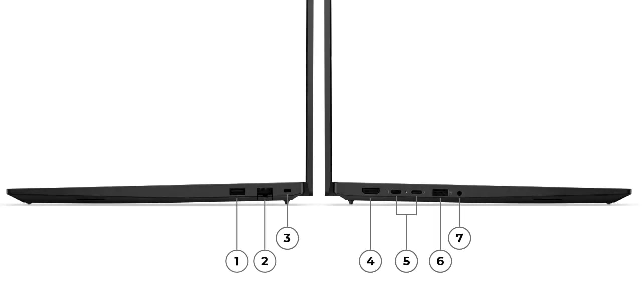 Ports - PC Portable Lenovo ThinkPad E16 G3 LNL Topload Case (22AY001GFE)