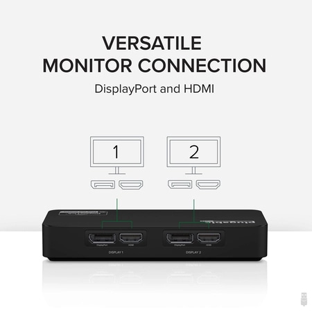 Plugable 4K DisplayPort and HDMI Dual Monitor Adapter for USB-A