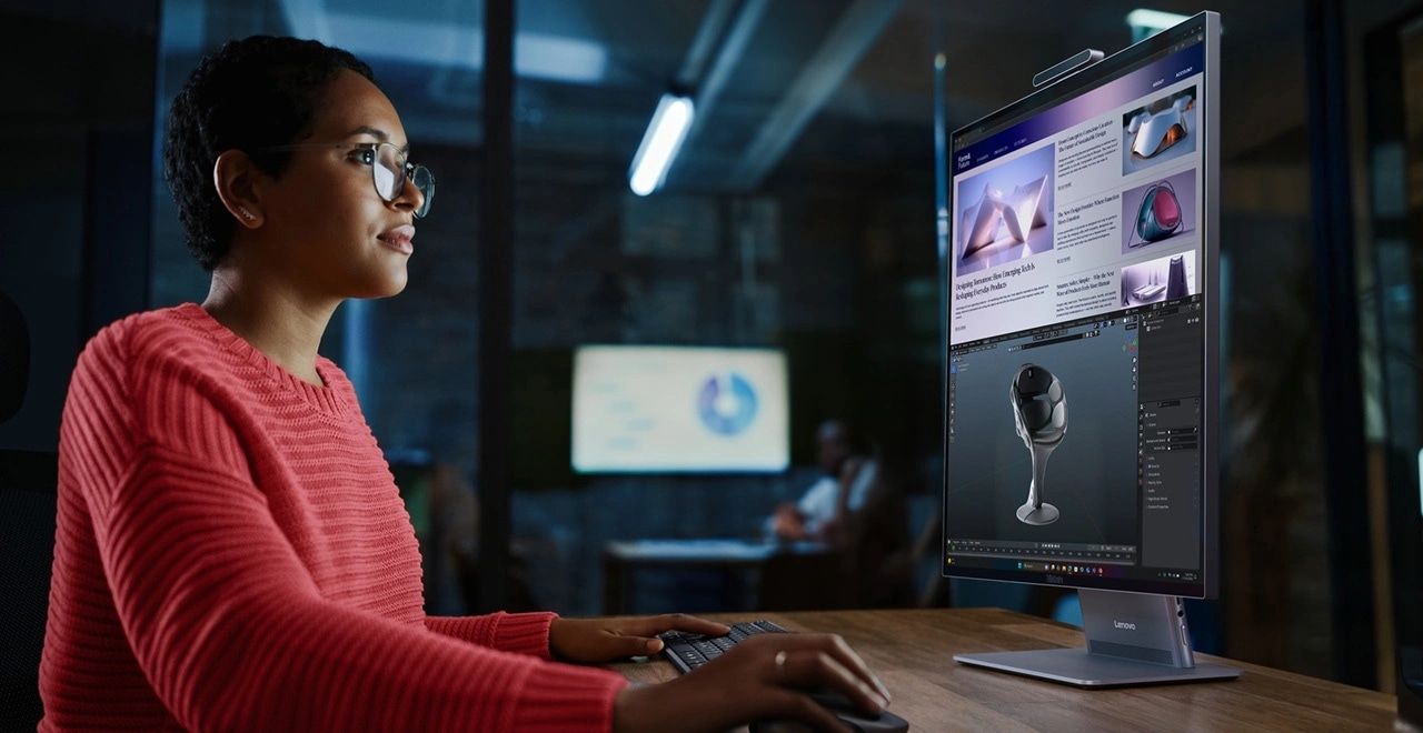 ThinkCentre Xシリーズ AIOがクリエイターやモダンなワークスペースに最適です。