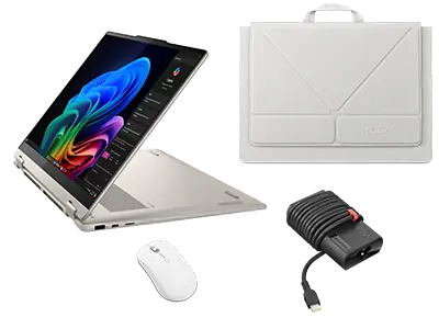 Lenovo Yoga 7 2N1 16AKP10 AI_R7 32G 1T 11H + Yoga Tote Sleeve + Yoga Bluetooth Mouse + 65W Adapter (USB-C) Processore AMD Ryzen™ AI 7 350 (2 GHz fino a 5 GHz)/Windows 11 Home 64/1 TB SSD M.2 2242 PCIe Gen4 TLC