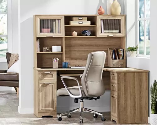 Realspace Magellan 59inW L-Shaped Desk, Blonde Ash | 78017654