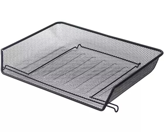 

Brenton Studio Black Mesh Self-Stacking Side-Loading Letter Tray