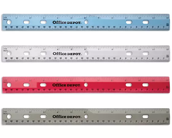Office Depot Brand Transparent Plastic Ruler For Binders 12