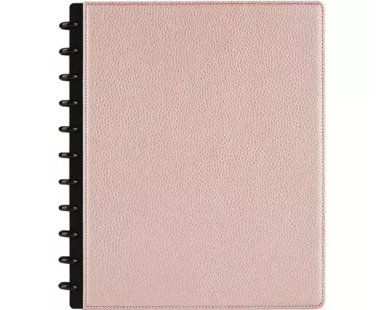 

TUL Discbound Notebook, Elements Collection, Letter Size, Leather Cover, Rose Gold/Pebbled, 60 Sheets
