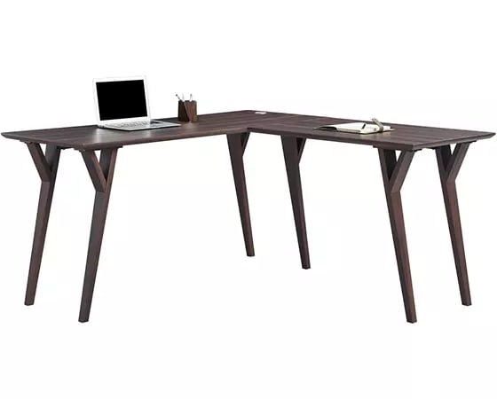

Realspace Trezza 62inW L-Shaped Desk, Warm Walnut