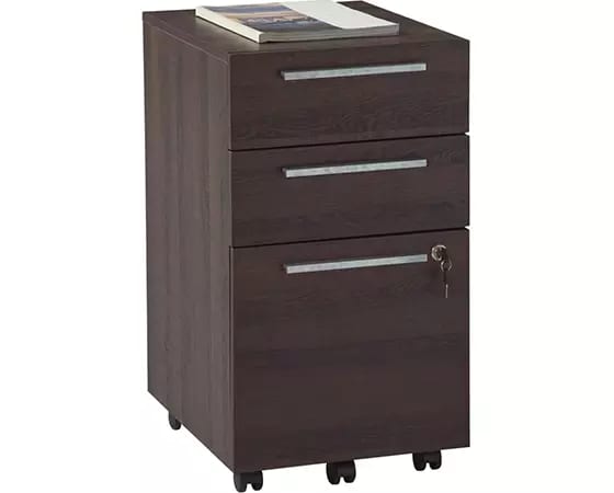 

Realspace Trezza 19inD Vertical 3-Drawer Mobile File Cabinet, Warm Walnut