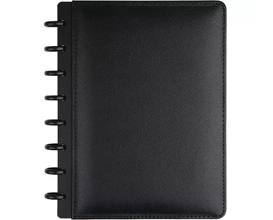 

TUL Discbound Notebook, Junior Size, Leather Cover, Narrow Ruled, 60 Sheets, Black