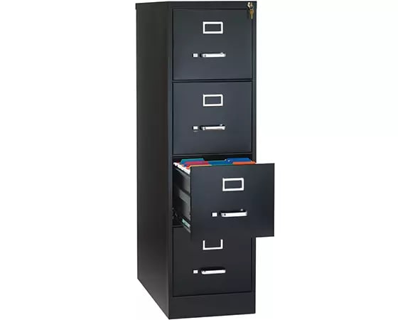 

Office Depot WorkPro 26-1/2inD Vertical 4-Drawer File Cabinet, Metal, Black