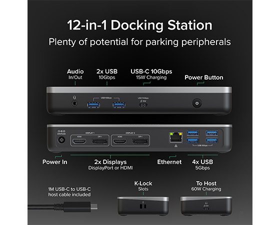 Lenovo OneLink Pro Docking Station - Black, 2 HDMI Ports, 65W, USB-C - View #11