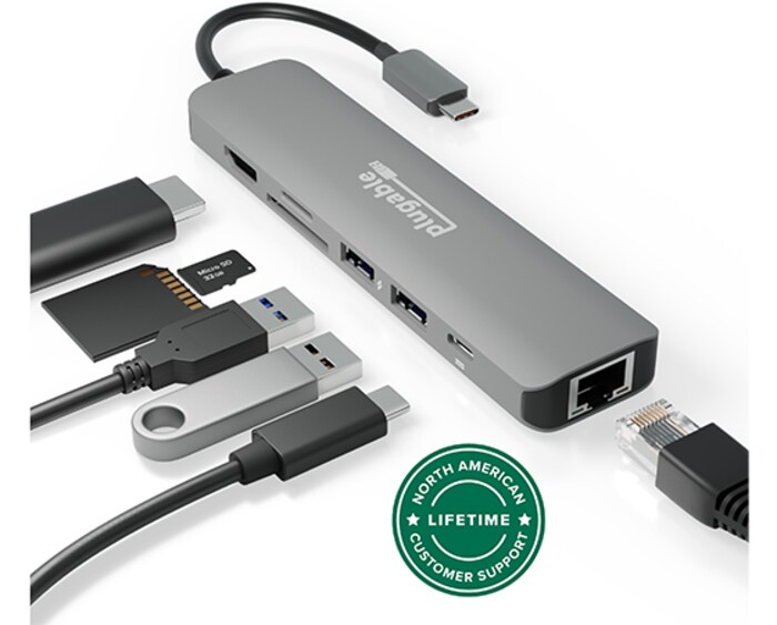 【USB C ハブ 7 in 1】 Plugable 7-in-1 Hub USB-C with Ethernet | 78808738 | Lenovo US