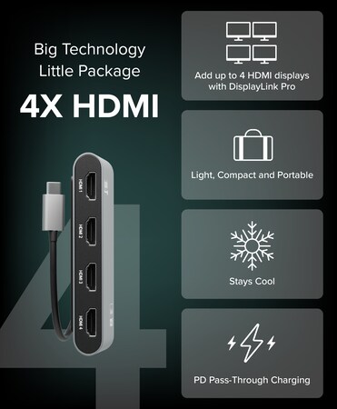 Plugable DisplayLink USB-C アダプター Amazon.com: Plugable USB C to HDMI Adapter, Dual Monitor 4K 60Hz