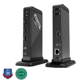 Vuelogic Docking Station USB-C 10-in-1 – Doppio Uscita 4K, HDMI, Ethernet, USB 3.0, Power Delivery 100W, Audio E Microfono Integrati – Per Laptop
