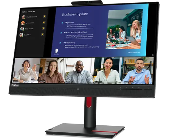 Lenovo thinkvision t24v-30 | 23,8'' fhd ips | 75hz | 2mp ir kamera in zvočniki | ergonomski poslovni monitor 3 Lenovo thinkvision t24v-30 pisarniški monitor z nastavljivim stojalom
