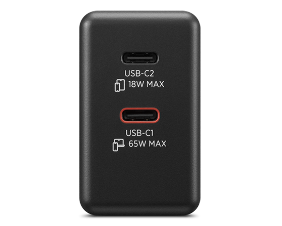 Lenovo 65W デュアルUSB Type-C GaN ACアダプター | 40AW065BUS