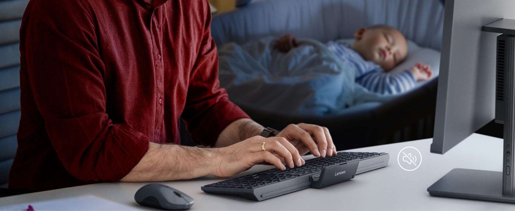 Lenovo Tastiera Wireless Professionale Ricaricabile Ultrasottile Multidevice con batteria ricaricabile ultra efficente