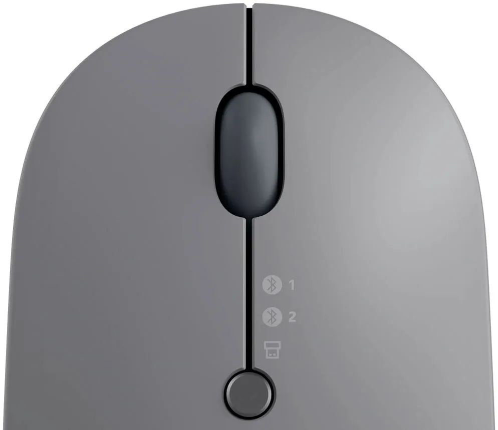 Cropped closeup of a Lenovo mouse 