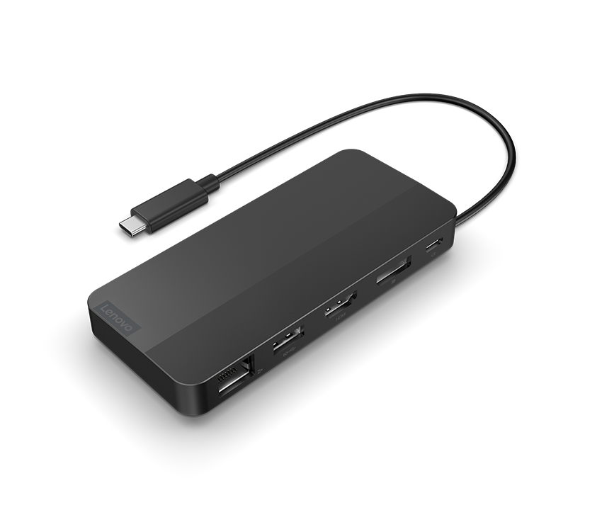 45-degree view of the Lenovo USB-C Dual Display Dock.
