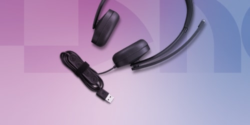 A Lenovo Wired ANC Gen 2 Headset (UC) is featured on a background.