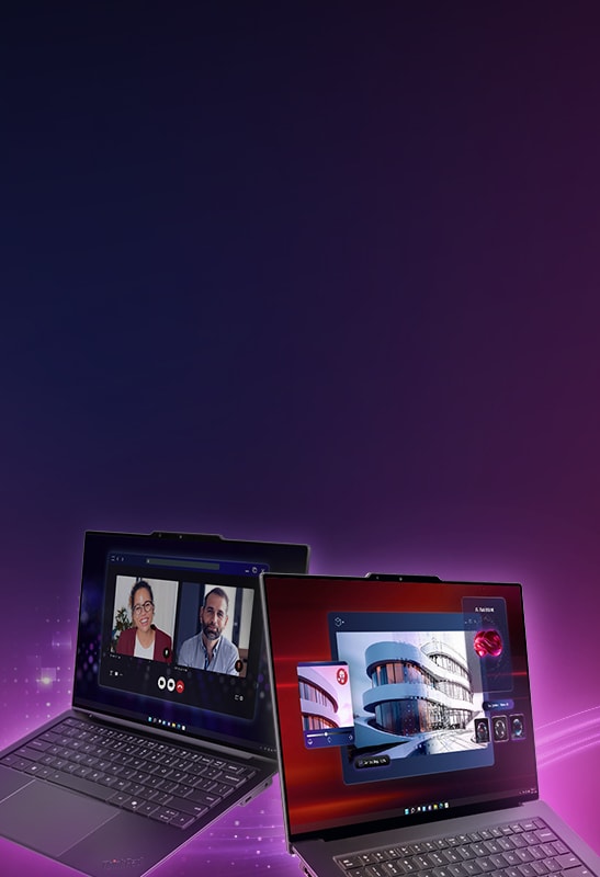 Rear-facing Lenovo ThinkPad Z13 Gen 2 laptop partially open, showcasing the Flax Fiber with Bronze Aluminum top cover.