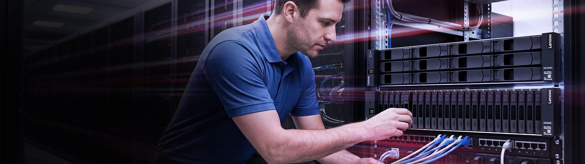 Image of two Lenovo servers: on the left, a ThinkSystem ST650 V3 server, and on the right, a V4 rack server with a clock icon, highlighting a special promotion.
