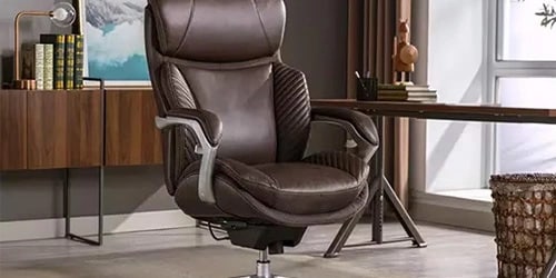 An Office Depot Serta iComfort chair is featured in an office.
