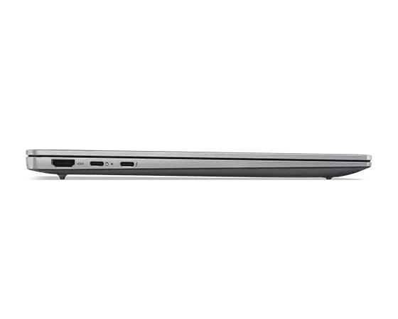 Lenovo Slim 7i 14-inch Misty Gray lateral showing the HDMI, and 2 USB Type-C ports