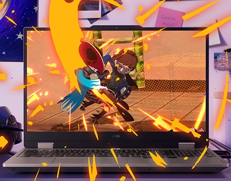 Captures dynamic in-game action to emphasize LOQ 15IRX10’s gaming responsiveness.