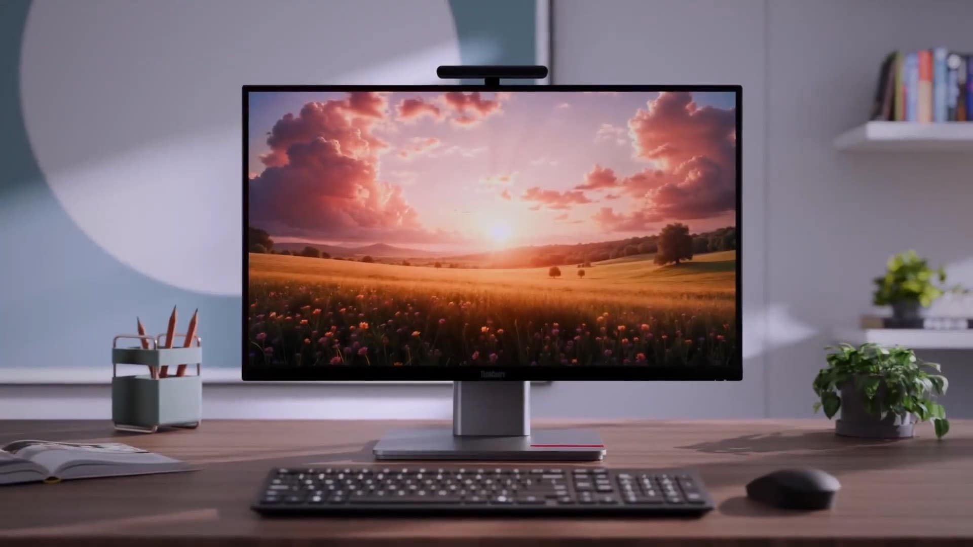 A ThinnkCentre M90a Gen6 is placed on a desk in a work-from-home environment.