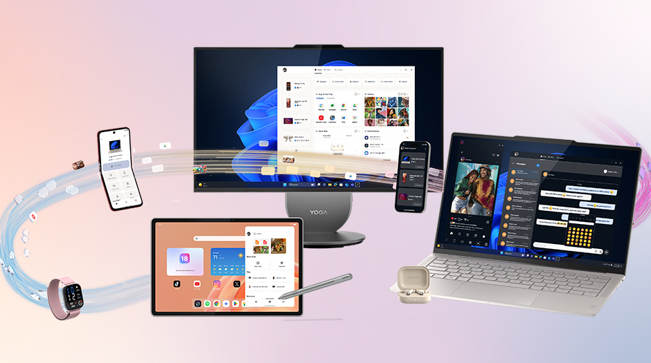 Seamlessly move movies and photos between devices with Smart Connect on the Lenovo Tab Plus Gen 2 tablet.
