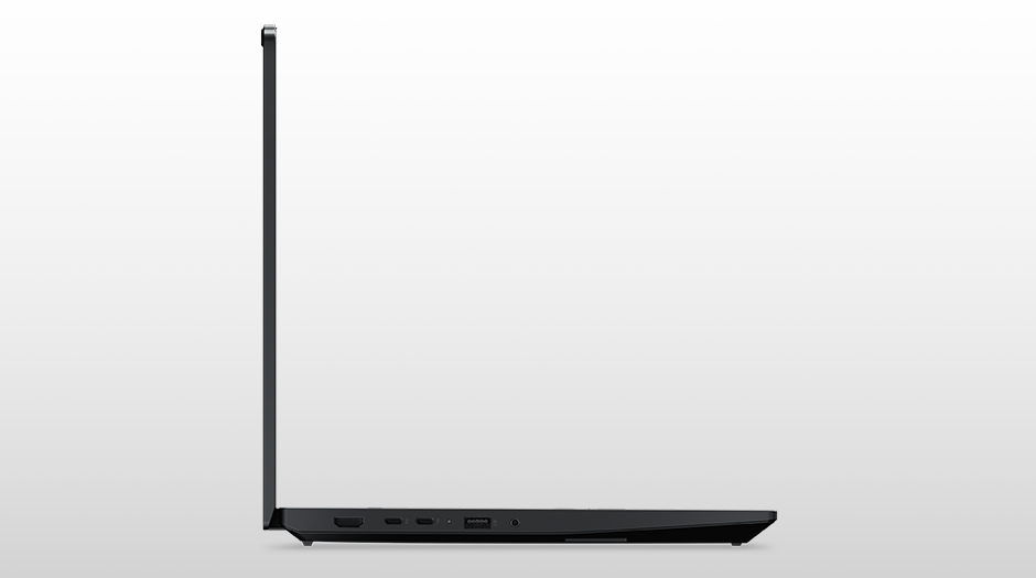 A sleek side profile of the Lenovo ThinkPad P16s i Gen 5 (Intel) mobile workstation with visible ports.