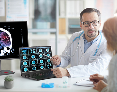 Medical imaging review supports healthcare workflows on Lenovo ThinkPad P16s Gen 5 (16″ AMD) Mobile Workstation.