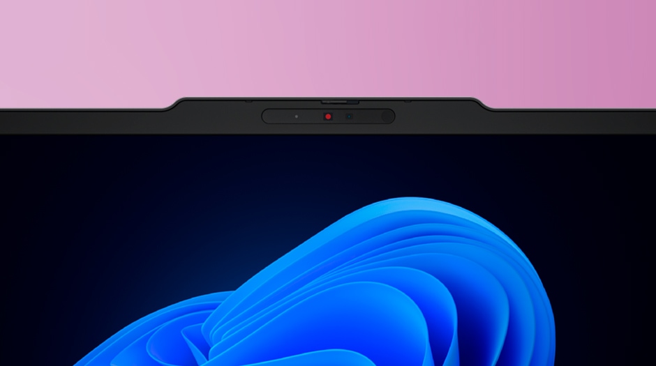 Closeup of the webcam on the Lenovo ThinkPad T14s Gen 7 (14” Snapdragon) laptop.